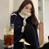 ハイネックバイカラーカーディガン