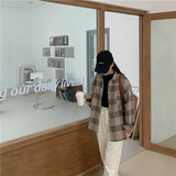 ブラウンカラーチェックシャツ