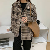 ブラウンカラーチェックシャツ