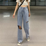 ハイウエストダメージデニム