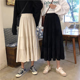 プリーツティアードロングスカート