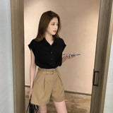 ワンカラーノースリーブシャツ&ハーフパンツSET