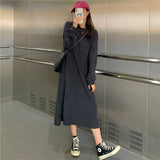 カジュアルルーズミモレワンピース