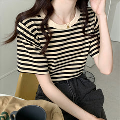 ショルダーフリルボーダーTシャツ