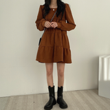 ワンカラーティアードワンピース