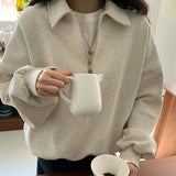 カジュアルハーフジップスウェット