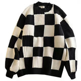 プルオーバーチェッカーニット