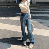 スムースダメージワイドデニム