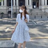 小花パフワンピース&パールショルダーSET