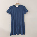 半袖リブニットワンピース