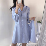 ブルーラップシャツワンピース