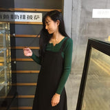 ボタンネックリブトップス