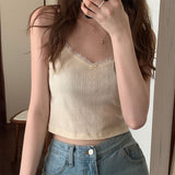 クロップドレースキャミソール