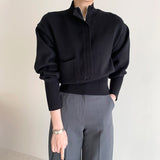 シックデザインジップニット