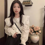 フリルカラーエレガントブラウス&スカートSET