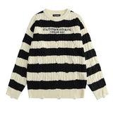 モノトーンダメージニット