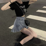 アシンメトリーデニムスカート