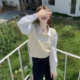 パールニットベスト&シャツSET