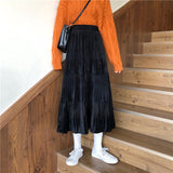 プリーツティアードロングスカート