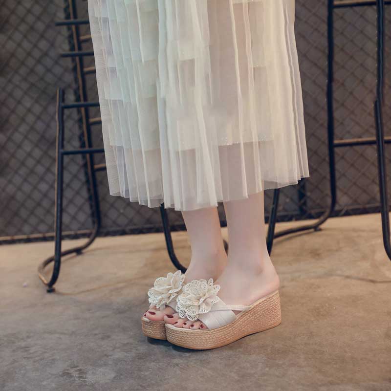 ワンポイントウェッジソールサンダル