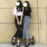 スリムラインスリットマーメイドスカート