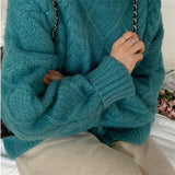 ラウンドケーブルカラーニット