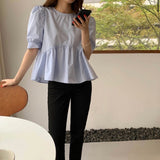 エレガントペプラムブラウス