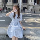 小花パフワンピース&パールショルダーSET