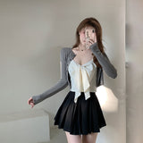 スリムカーディガン&ビッグリボンキャミソールSET