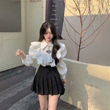 フリルショルダーブラウス&スカートSET