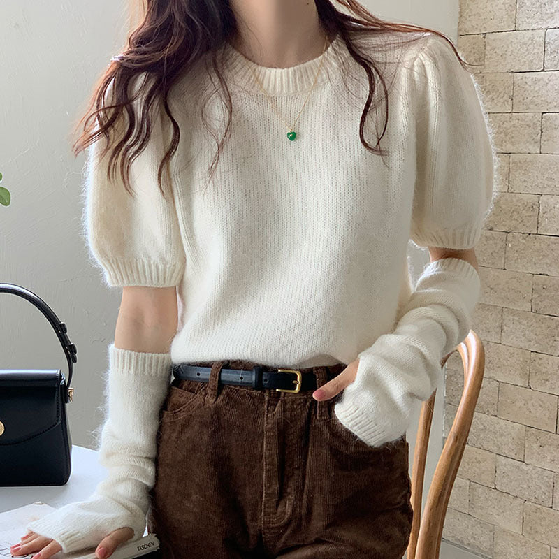 シャギーニットアームウォーマートップス