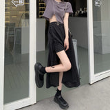 オーバースリットベルトロングスカート