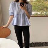 エレガントペプラムブラウス