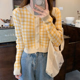 カラーギンガムショートカーディガン