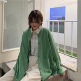 クルーネックシンプルカーディガン