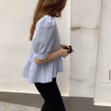 エレガントペプラムブラウス