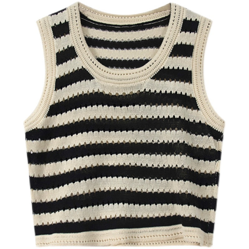 モノクロボーダーベスト&レイヤードスカートSET