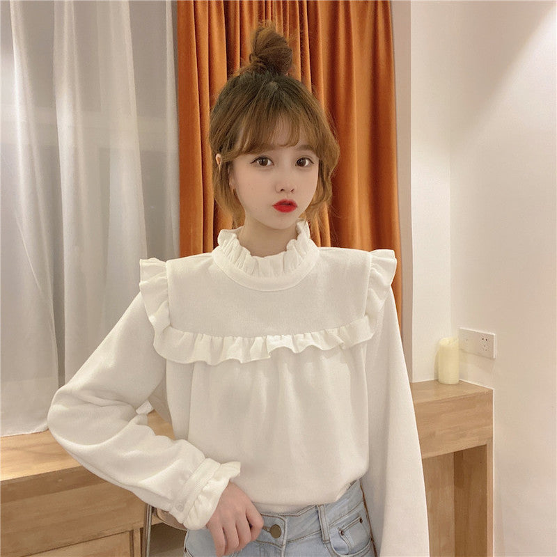 フロントフリルリブトップス