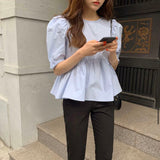 エレガントペプラムブラウス