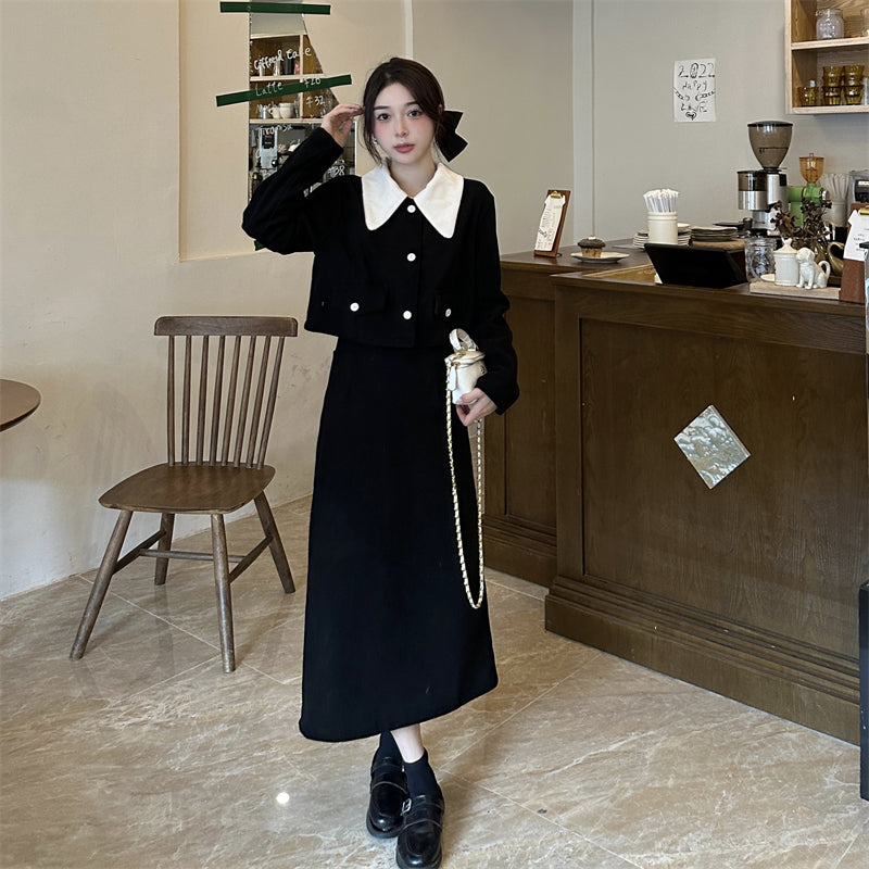 レトロカラージャケット&ロングスカートSET