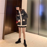 モノトーンチェックカーディガン