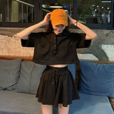 クロップドトップス&ショートパンツSET