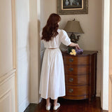 バックオープンパフワンピース