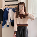 クロスネックニットトップス