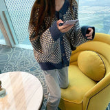 ロイヤルブルーパターンカーディガン