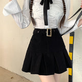 コーデュロイベルトプリーツスカート