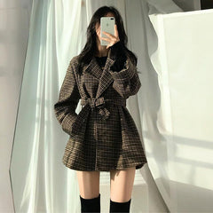 モダンチェックコート