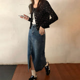 プチフラワースクエアネックカーディガン