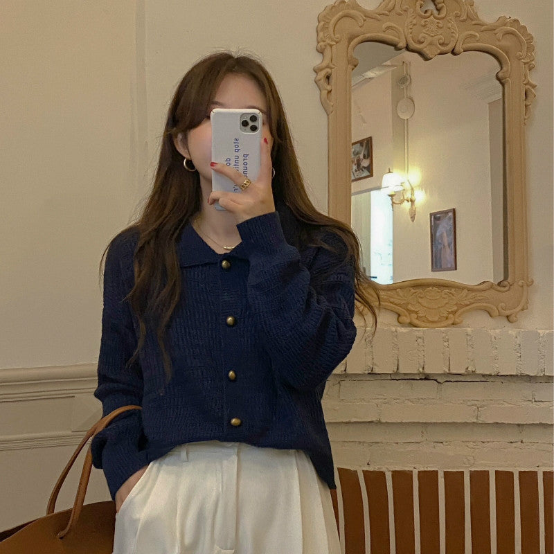 金ボタンフラジールカーディガン