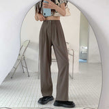 シンプルストレートタックパンツ